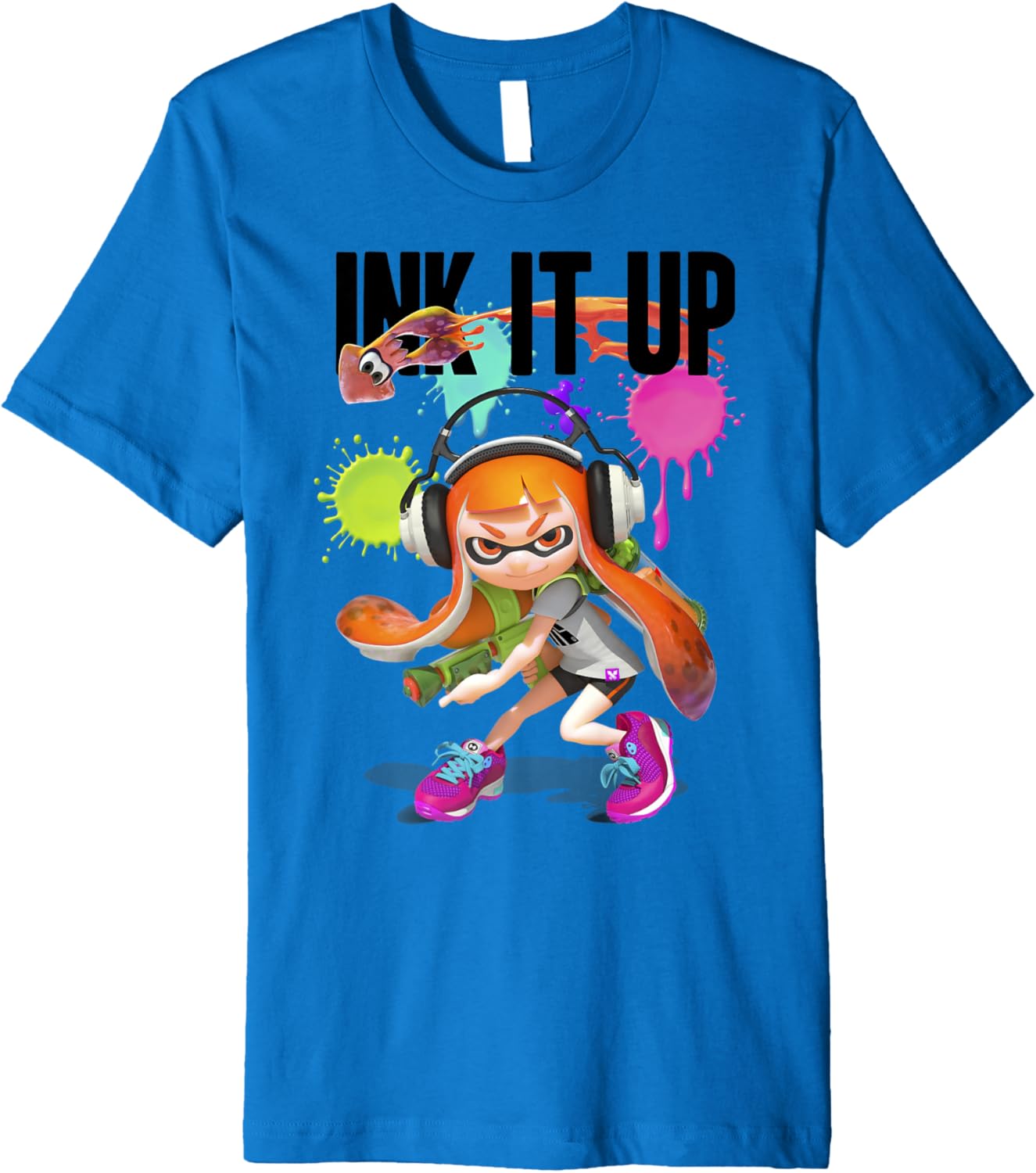 Splatoon Ink It Up Squid Inkling Splatter Poster Premium T